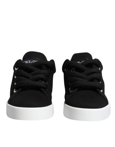 Dolce & Gabbana Schwarz Portofino Low Top Sneakers Schuhe