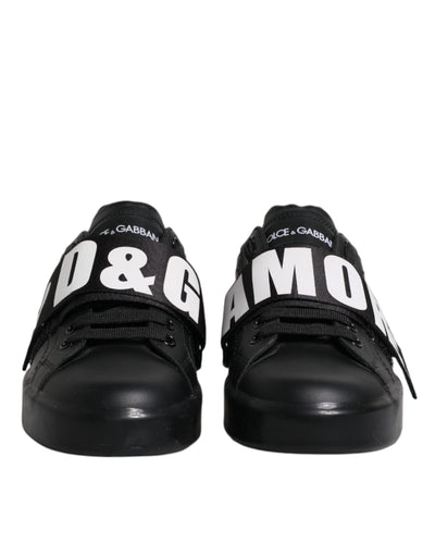 Dolce & Gabbana Schwarz D&G AMORE Low Top Sneakers Schuhe