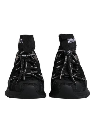 Dolce & Gabbana Schwarz Sorrento Socken Logo Turnschuhe Schuhe