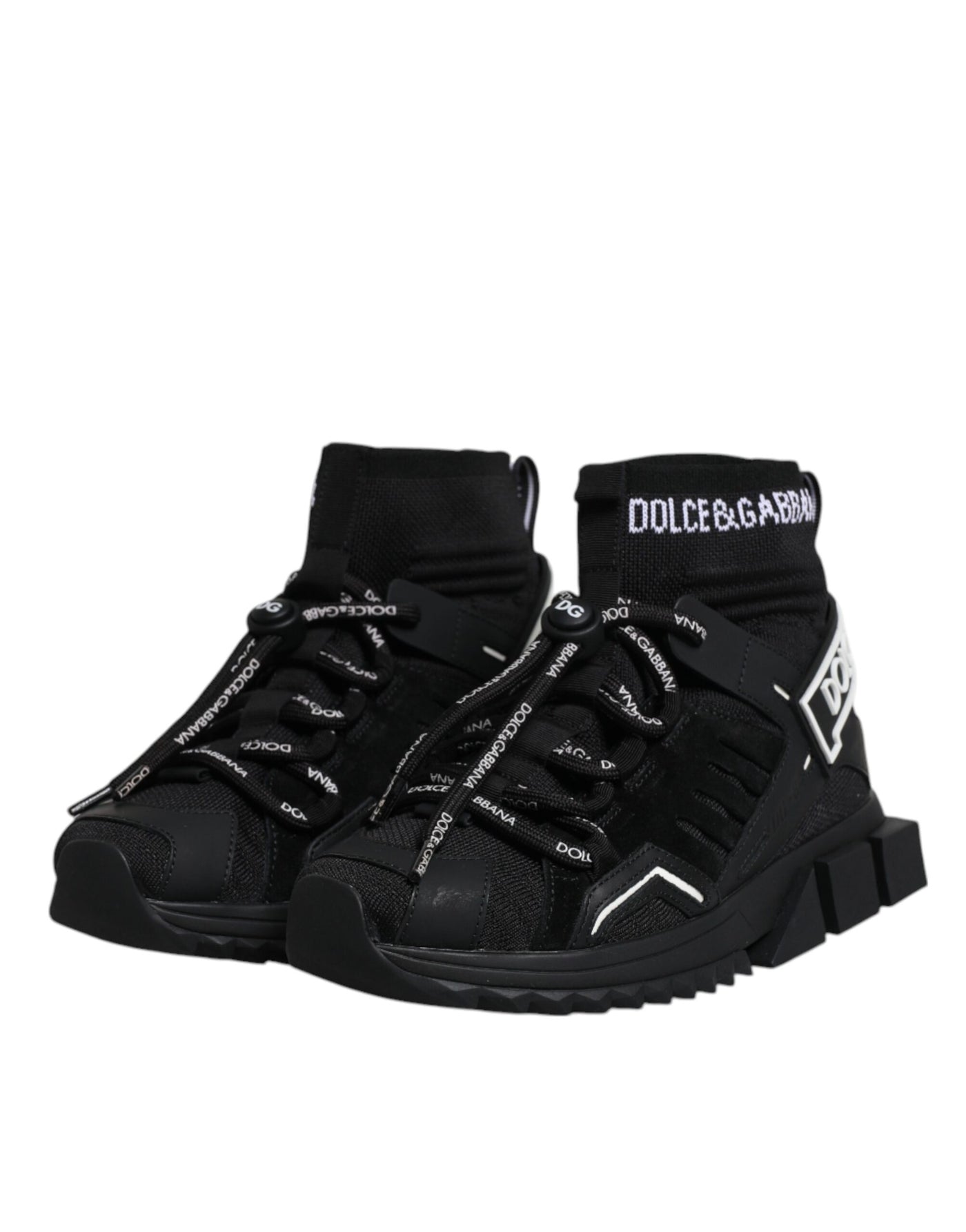 Dolce & Gabbana Schwarz Sorrento Socken Logo Turnschuhe Schuhe