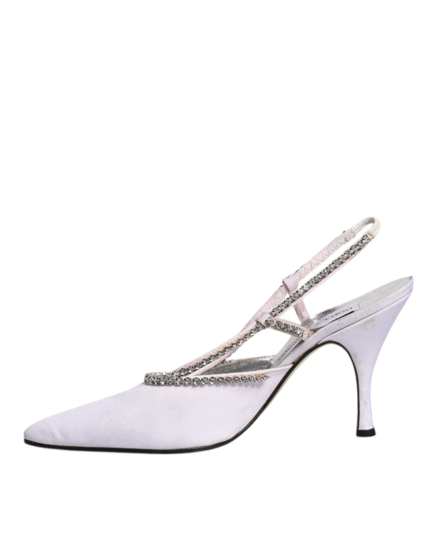 Dolce & Gabbana Weiß Strass Kristall Slingbacks Pumps Schuhe