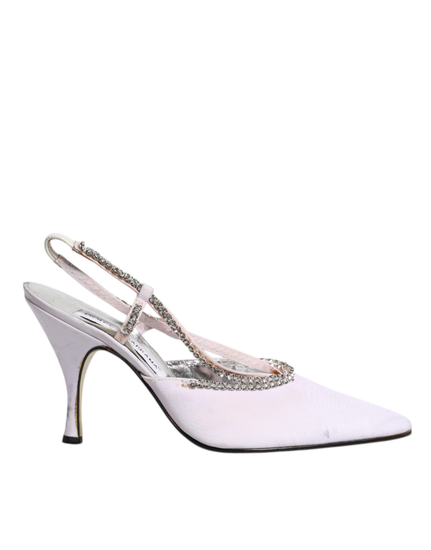 Dolce & Gabbana Weiß Strass Kristall Slingbacks Pumps Schuhe