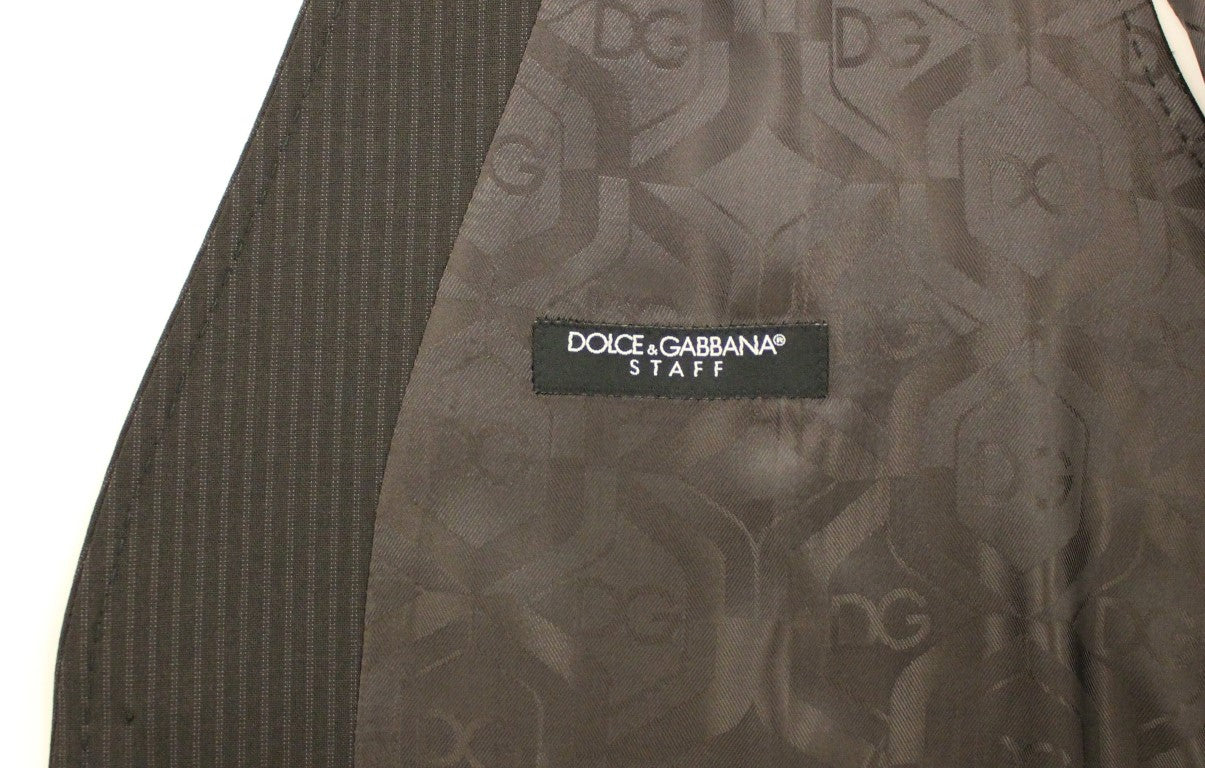 Dolce & Gabbana Braun gestreiftes Stretch-Kleid Vest