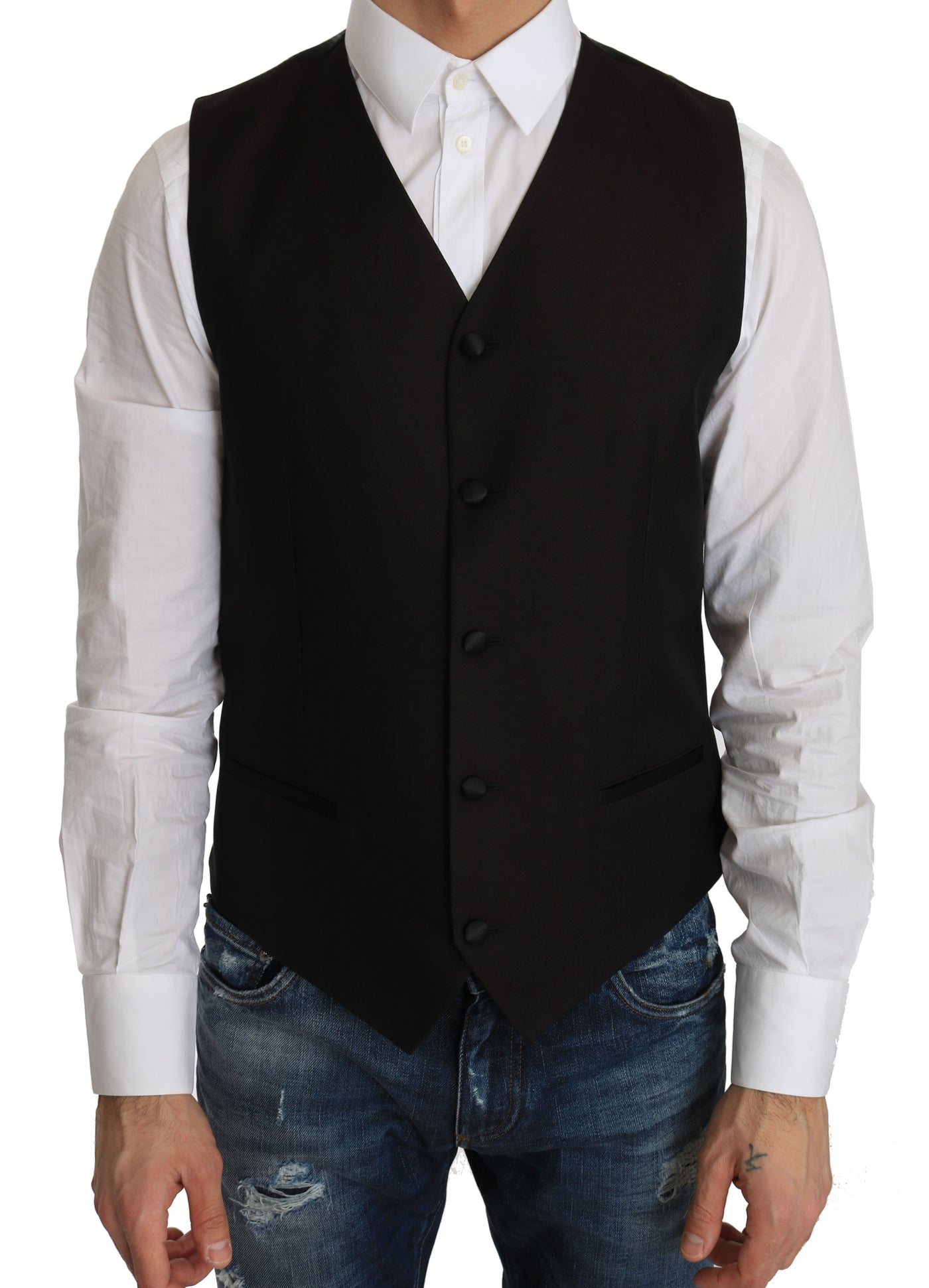 Dolce & Gabbana Schwarze Seidenweste