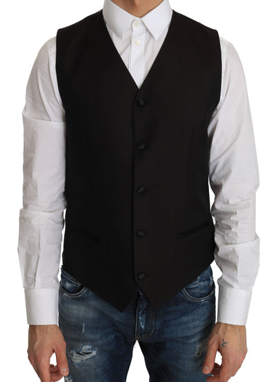 Dolce & Gabbana Schwarze Seidenweste