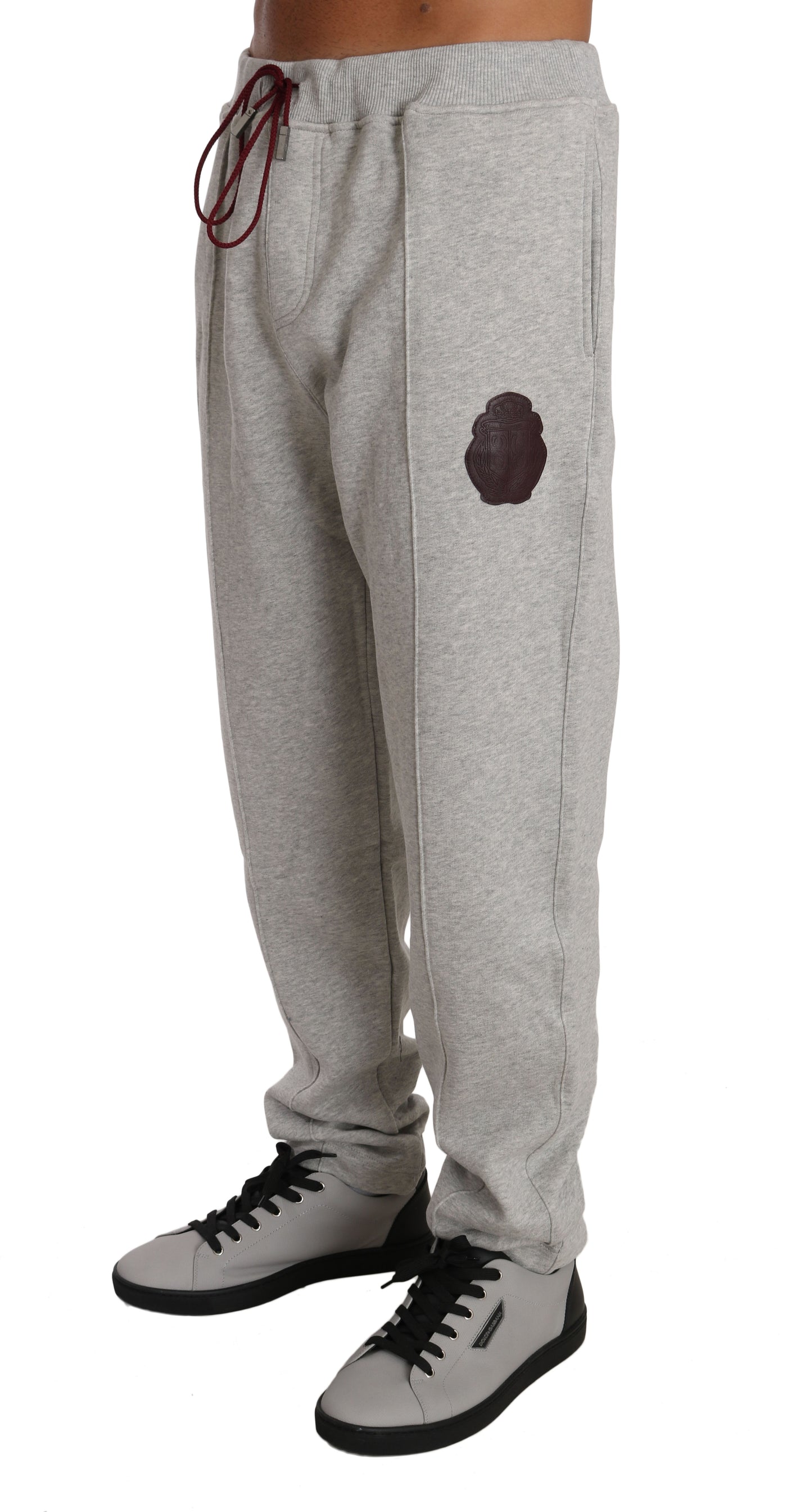 Billionaire Italian Couture Grauer Baumwollpullover Hose Trainingsanzug