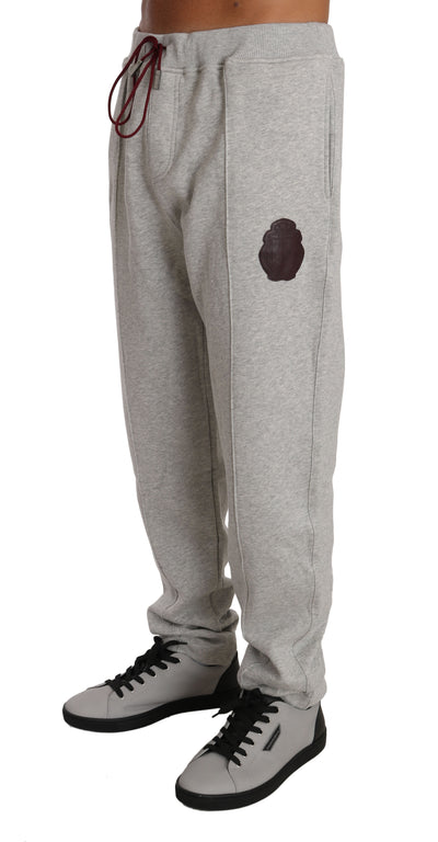 Billionaire Italian Couture Grauer Baumwollpullover Hose Trainingsanzug