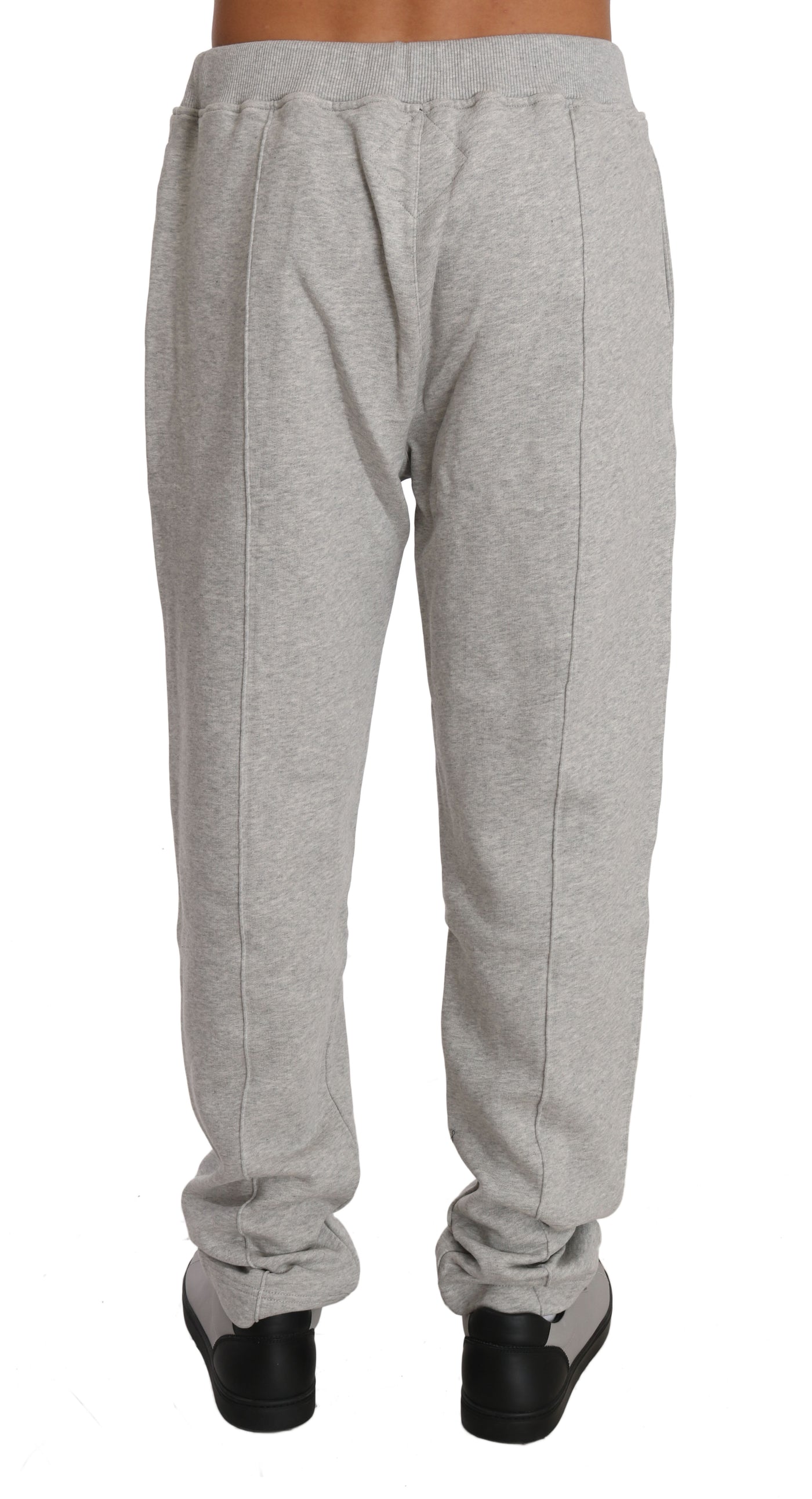Billionaire Italian Couture Grauer Baumwollpullover Hose Trainingsanzug