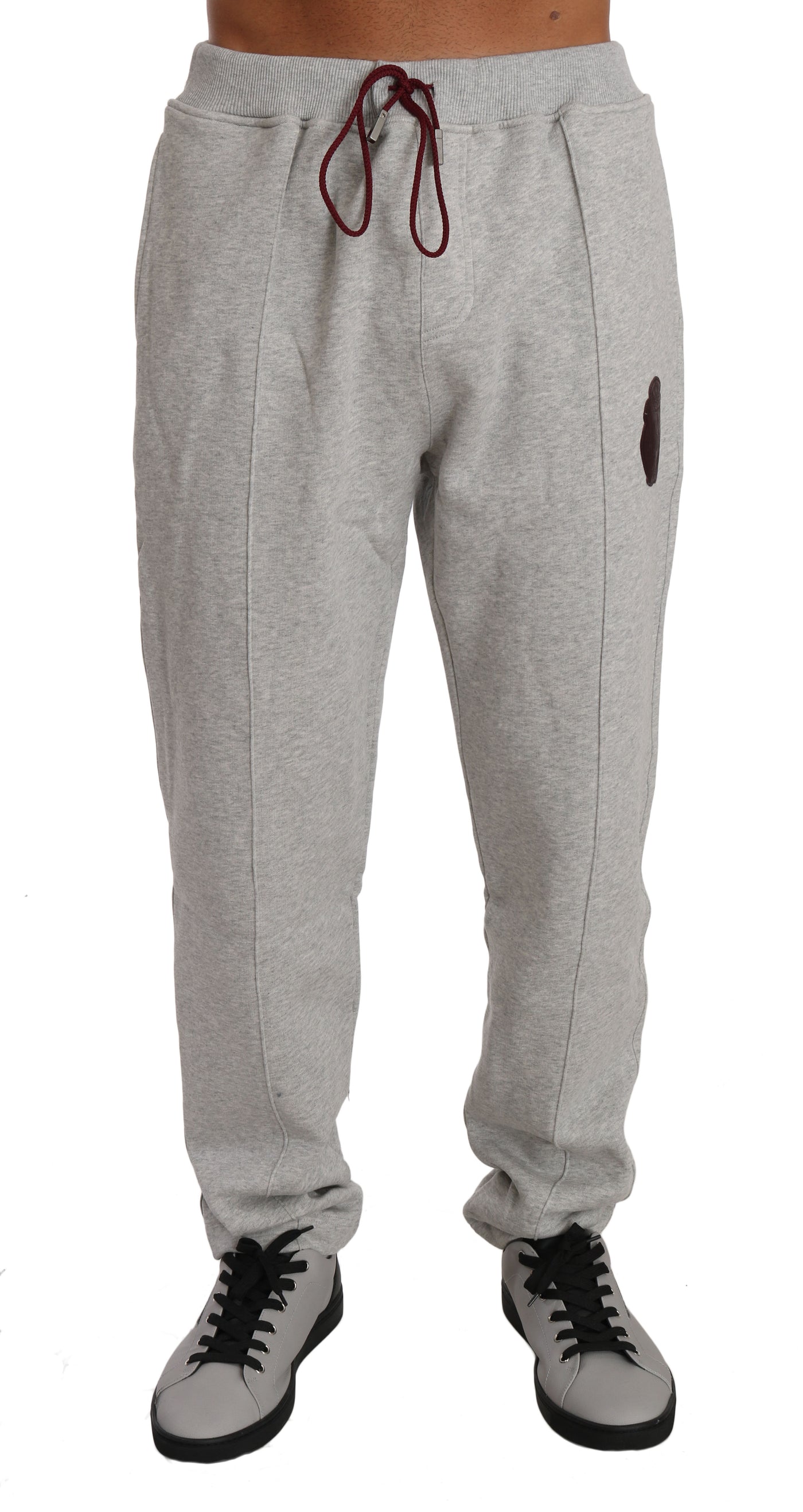 Billionaire Italian Couture Grauer Baumwollpullover Hose Trainingsanzug
