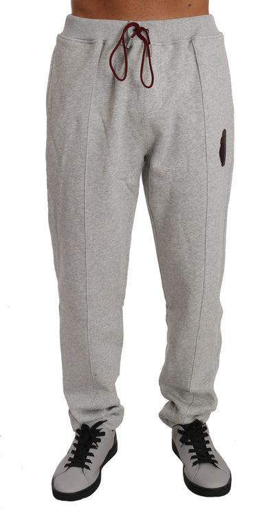 Billionaire Italian Couture Grauer Baumwollpullover Hose Trainingsanzug