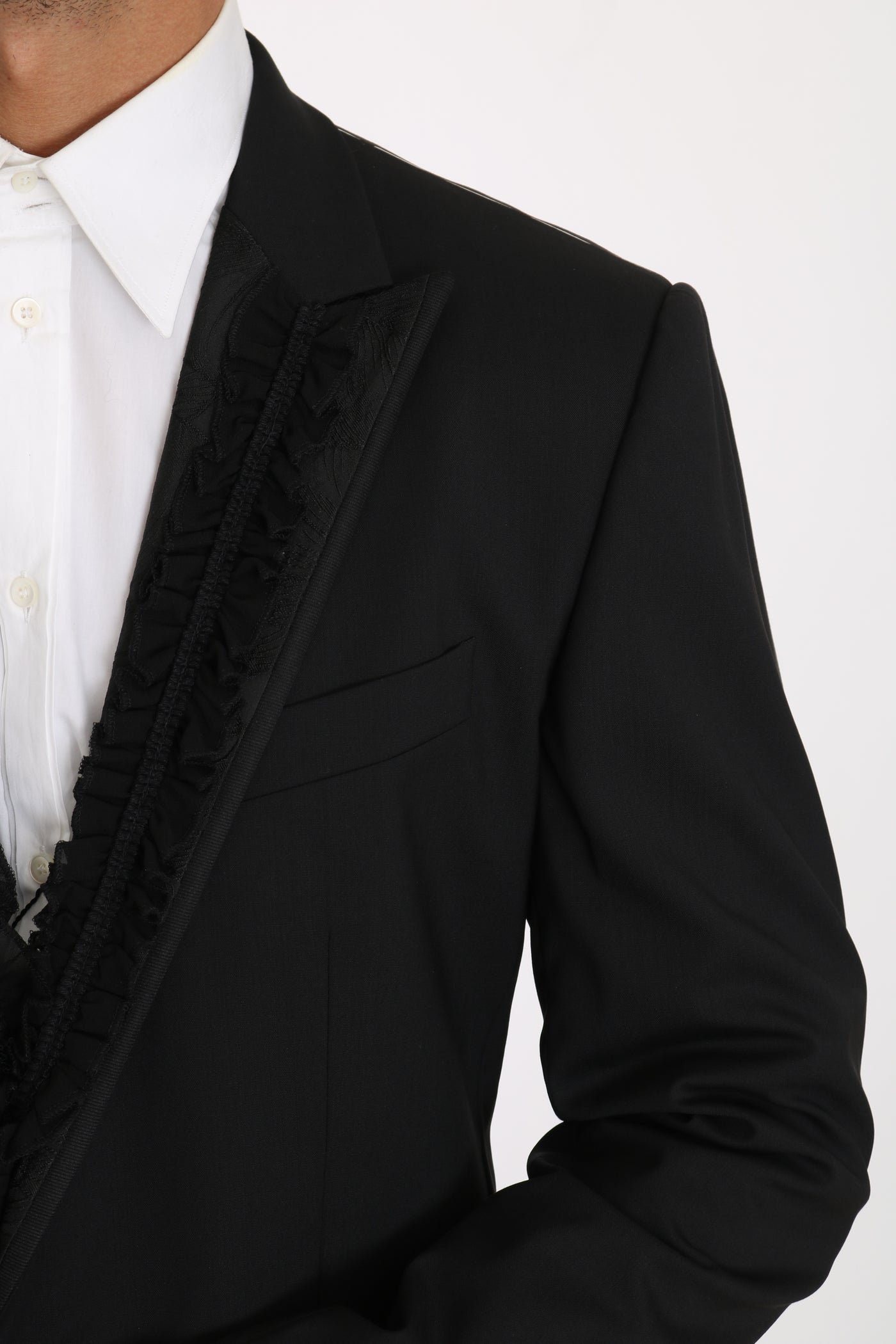 Dolce & Gabbana MARTINI Torrero Blazer Jacke aus schwarzer Wolle