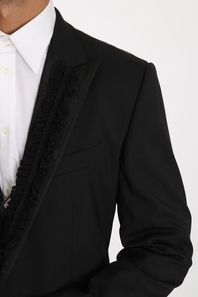 Dolce & Gabbana MARTINI Torrero Blazer Jacke aus schwarzer Wolle