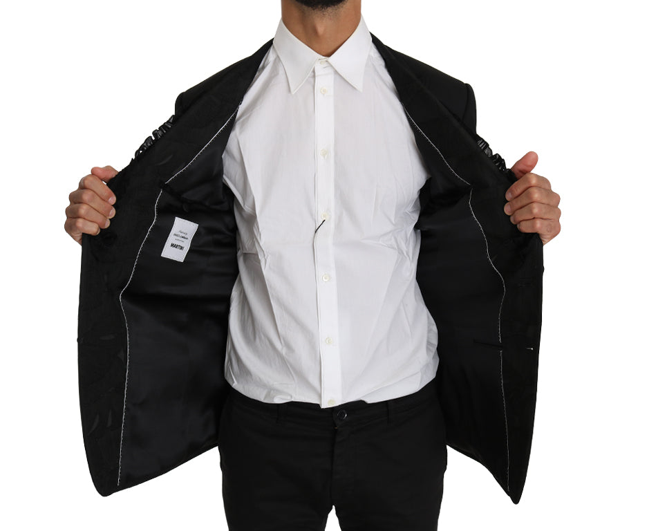 Dolce & Gabbana MARTINI Torrero Blazer Jacke aus schwarzer Wolle