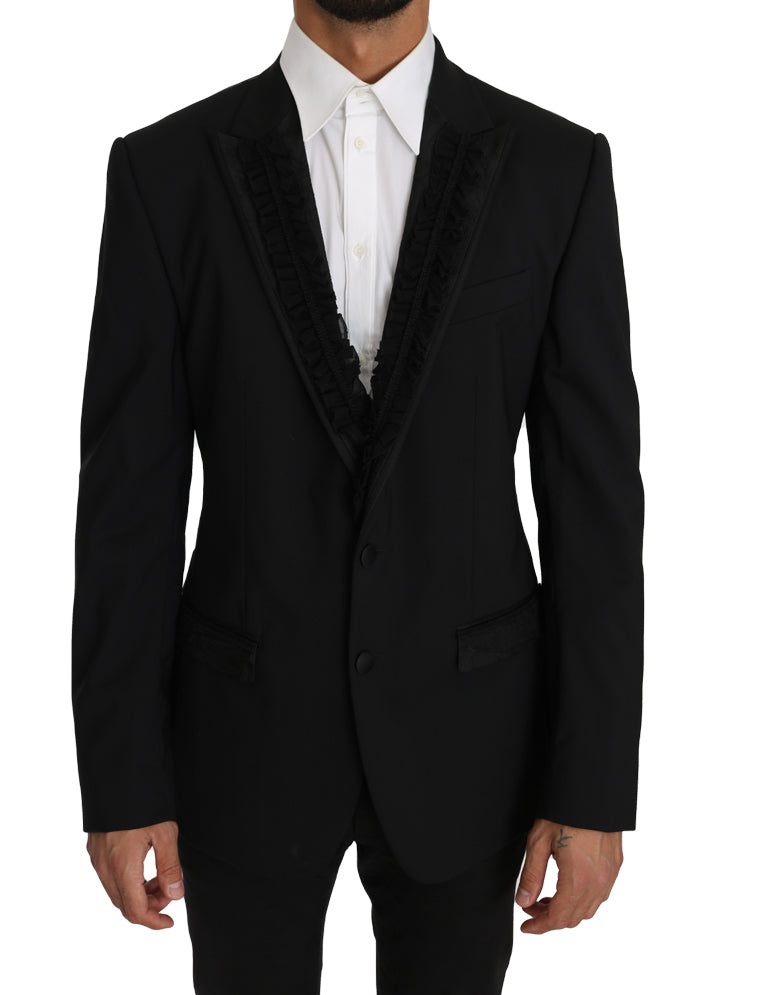 Dolce & Gabbana MARTINI Torrero Blazer Jacke aus schwarzer Wolle