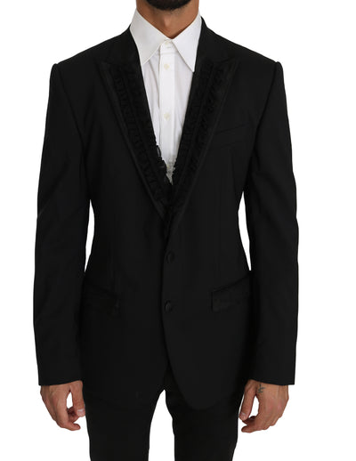 Dolce & Gabbana MARTINI Torrero Blazer Jacke aus schwarzer Wolle