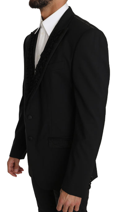 Dolce & Gabbana MARTINI Torrero Blazer Jacke aus schwarzer Wolle