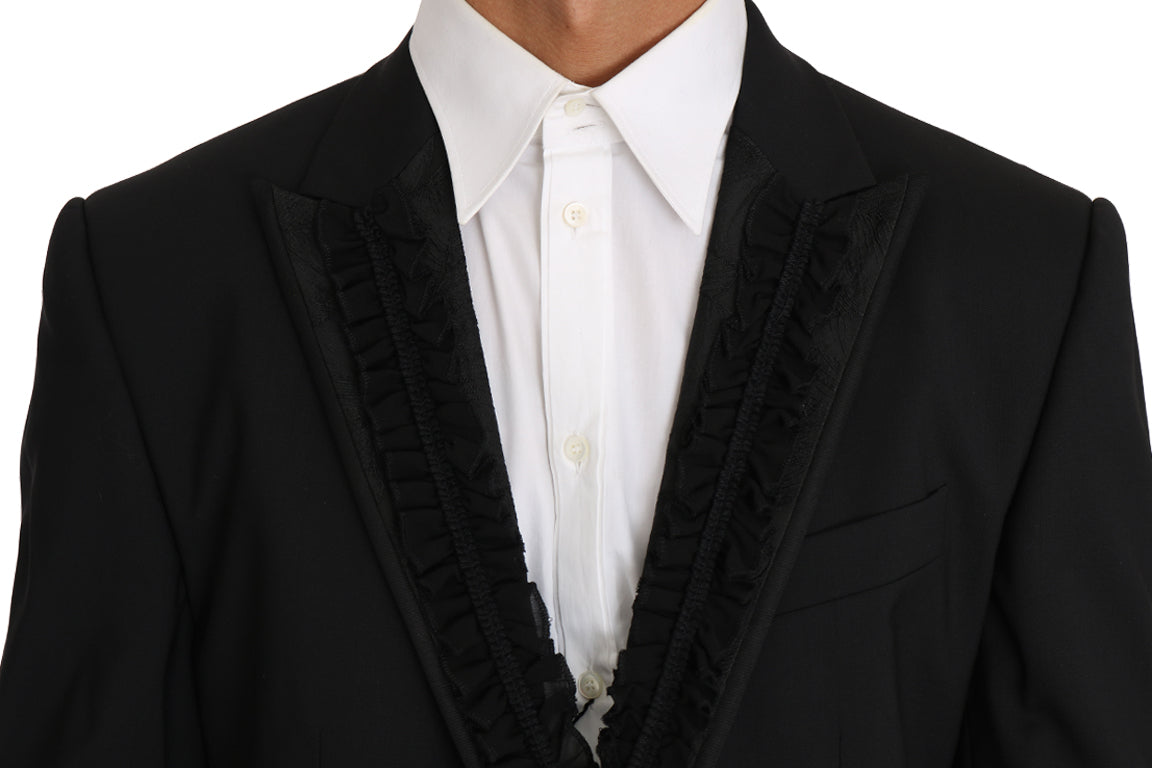 Dolce & Gabbana MARTINI Torrero Blazer Jacke aus schwarzer Wolle