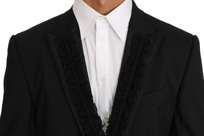 Dolce & Gabbana MARTINI Torrero Blazer Jacke aus schwarzer Wolle