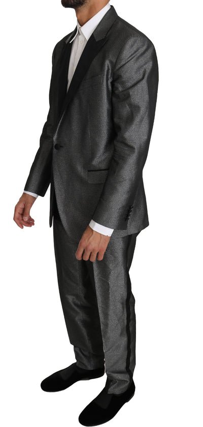 Dolce & Gabbana Grauer gemusterter MARTINI Anzug, 2-teilig