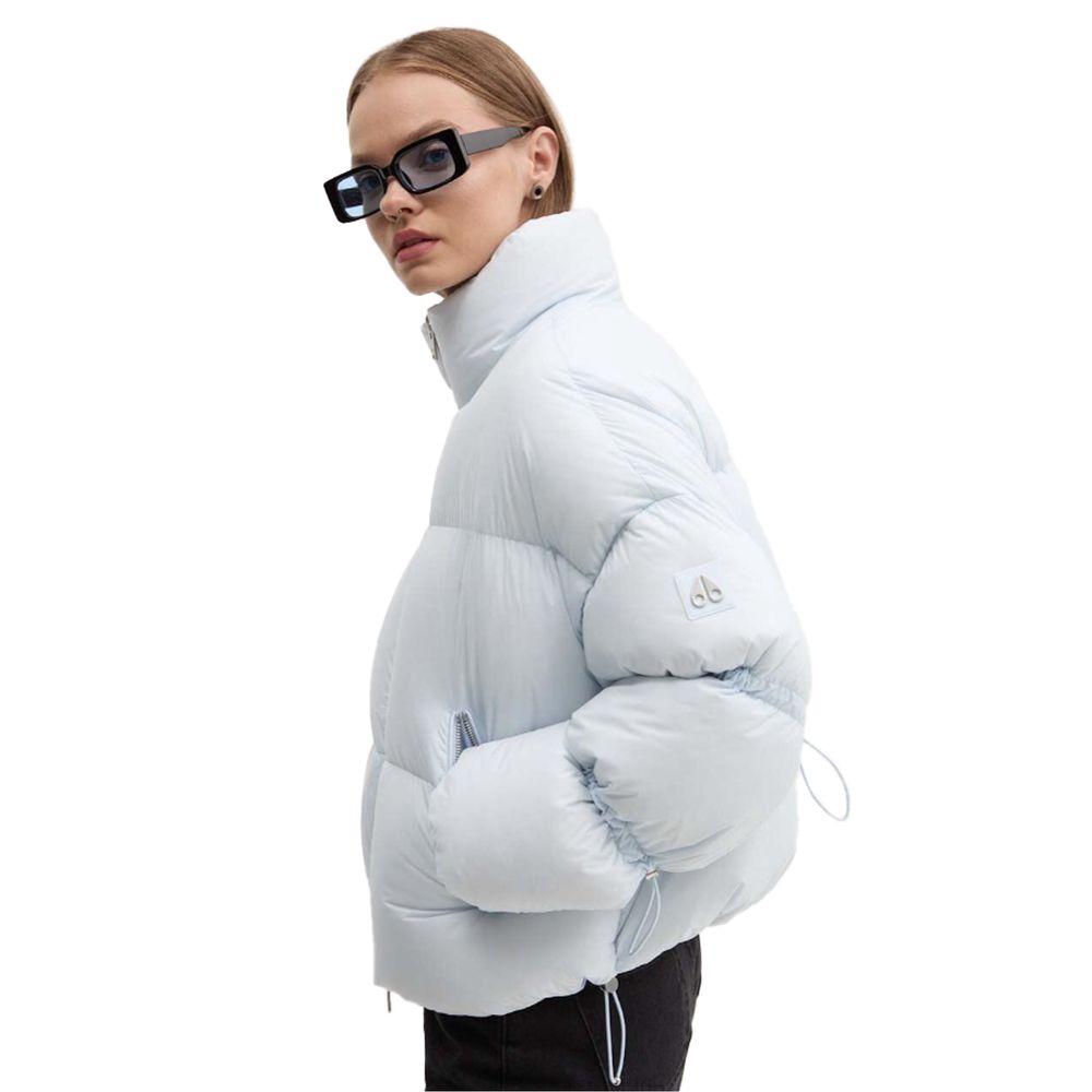 Moose Knuckles Hellblaue Nylon Frauen Jacke
