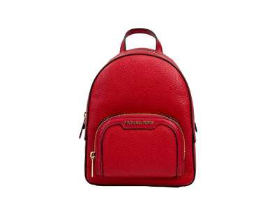 Michael Kors Jaycee Mini XS Lederrucksack mit Reißverschluss Rot