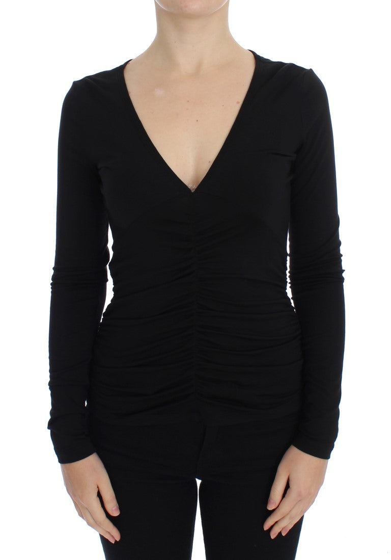 Versace Jeans Schwarzer Stretch-Langarmpullover