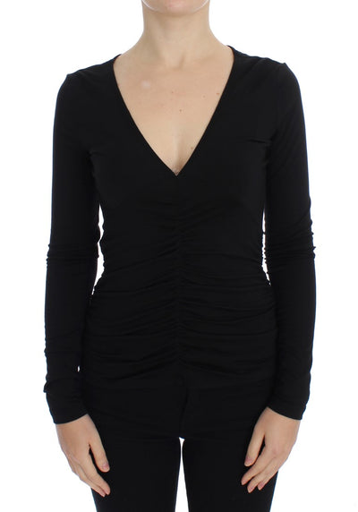 Versace Jeans Schwarzer Stretch-Langarmpullover