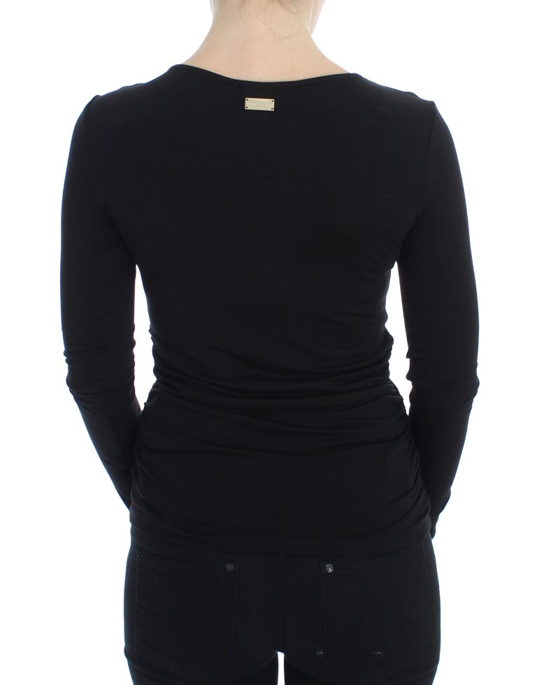 Versace Jeans Schwarzer Stretch-Langarmpullover