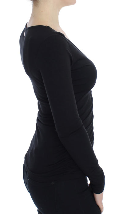Versace Jeans Schwarzer Stretch-Langarmpullover