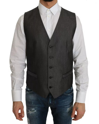 Dolce & Gabbana Grauer MARTINI 2 Stück Weste Mantel Blazer