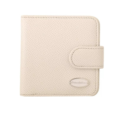 Dolce & Gabbana Weißes Dauphine Leder Kondom Fall Halter Tasche Brieftasche