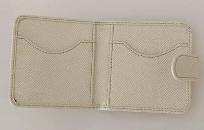 Dolce & Gabbana Weißes Dauphine Leder Kondom Fall Halter Tasche Brieftasche