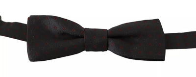 Dolce & Gabbana Graue gepunktete Seidenfliege mit verstellbarem Hals