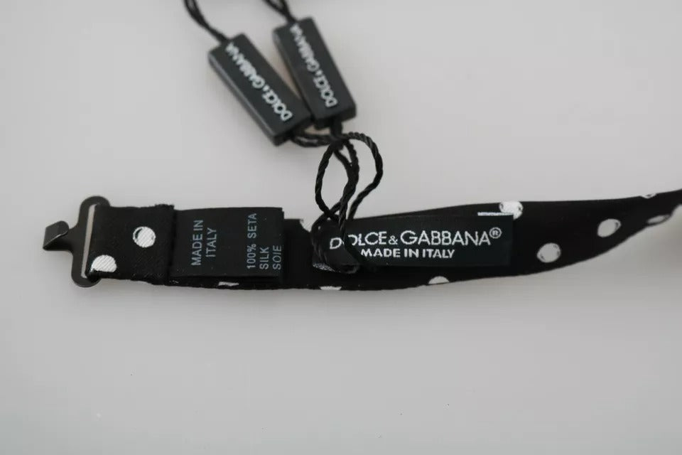 Dolce & Gabbana Schwarze Polka Dots Verstellbare Fliege