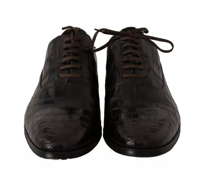 Dolce & Gabbana Braun gemusterte formelle Schuhe aus Leder
