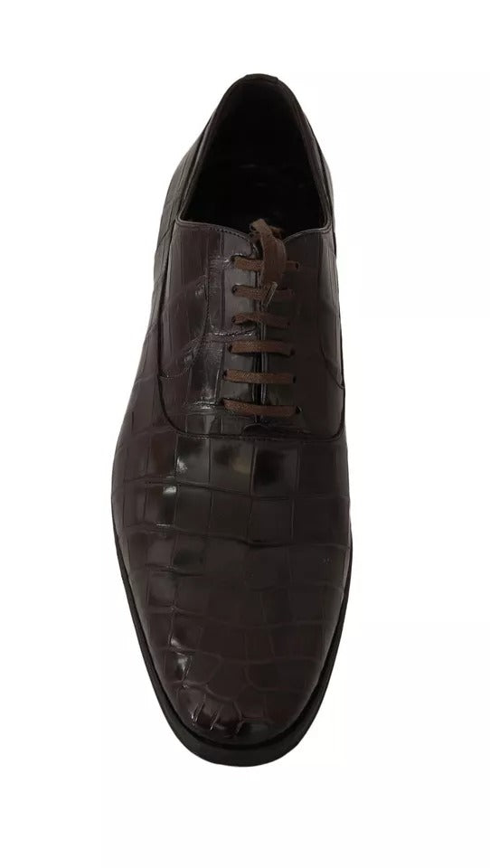 Dolce & Gabbana Braun gemusterte formelle Schuhe aus Leder