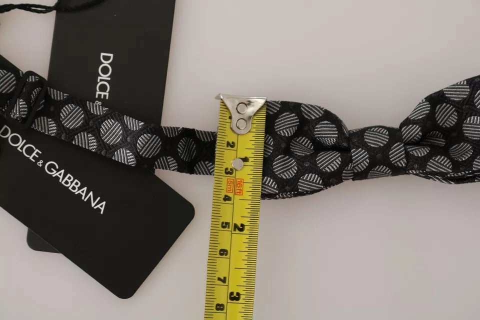 Dolce & Gabbana Schwarze Seide Kreise Männer Krawatte Fliege