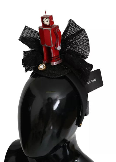 Dolce & Gabbana Rot Schwarz Roboter Klar Kristall Stirnband Tiara Diadem