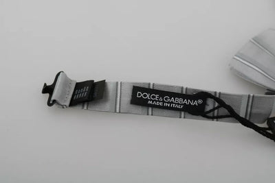 Dolce & Gabbana Hellgraues Futter Verstellbare Schmetterlingsfliege für den Hals