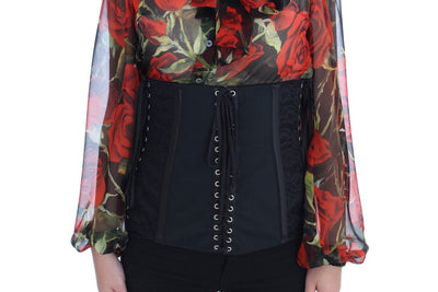 Dolce & Gabbana Schwarzer Stretch-Korsett-Taillengürtel