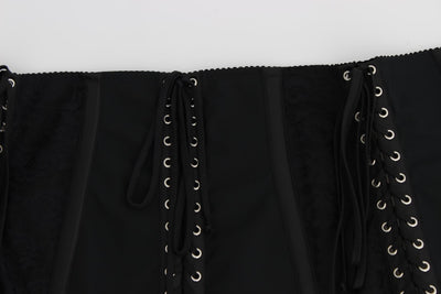 Dolce & Gabbana Schwarzer Stretch-Korsett-Taillengürtel