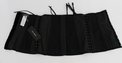 Dolce & Gabbana Schwarzer Stretch-Korsett-Taillengürtel