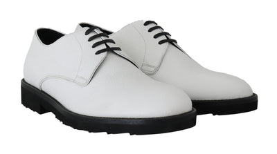 Dolce & Gabbana Weiße Leder Derby Kleid Formelle Schuhe