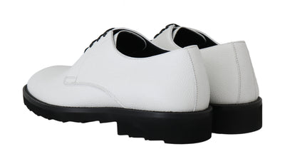Dolce & Gabbana Weiße Leder Derby Kleid Formelle Schuhe