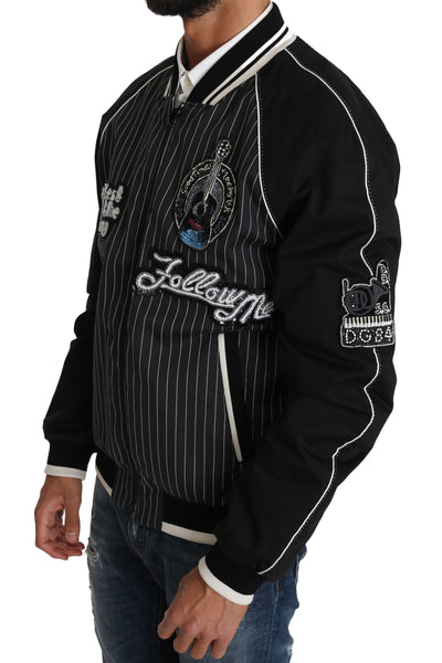 Dolce & Gabbana Schwarze DD58 SG62 Paillettenbesetzte Perlenjacke