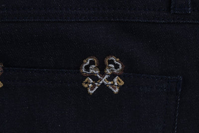 Dolce & Gabbana Blaue Schlüssel bestickte Slim Fit KATE Jeans