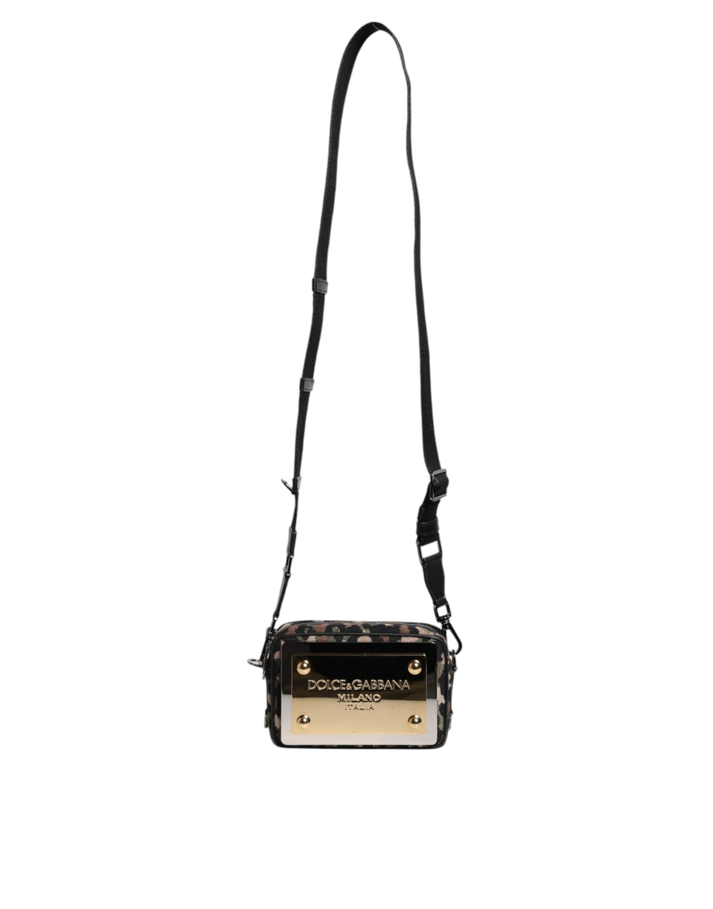 Dolce & Gabbana Multicolor Leopard Jacquard DG Logo Crossbody Tasche