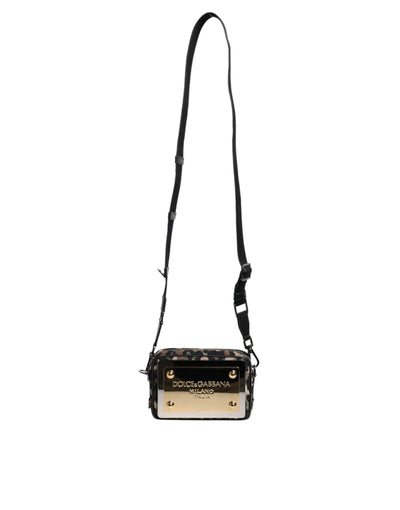 Dolce & Gabbana Multicolor Leopard Jacquard DG Logo Crossbody Tasche