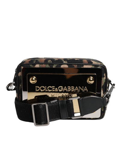 Dolce & Gabbana Multicolor Leopard Jacquard DG Logo Crossbody Tasche