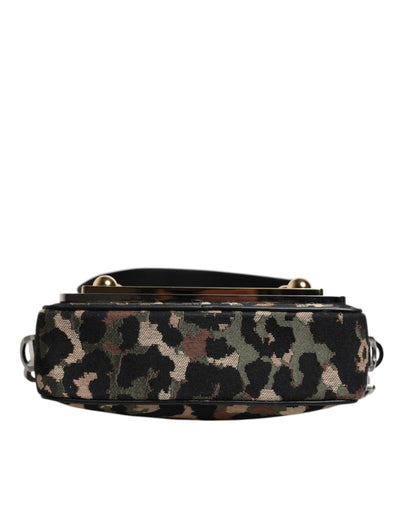 Dolce & Gabbana Multicolor Leopard Jacquard DG Logo Crossbody Tasche